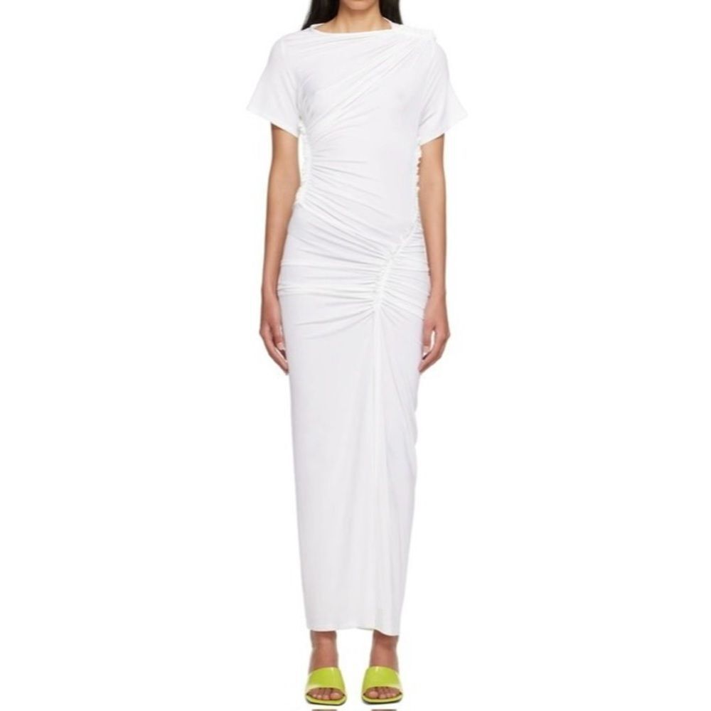 Rare Atlein Ivory Asymmetric Maxi Dress